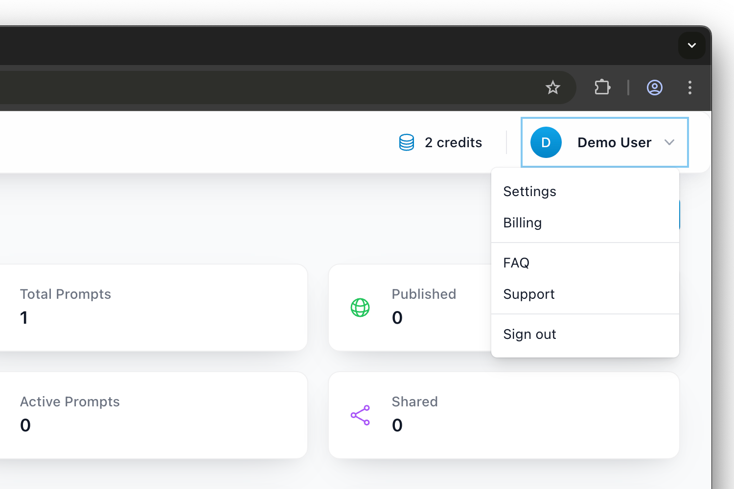 CorPrompt Dropdown Menu