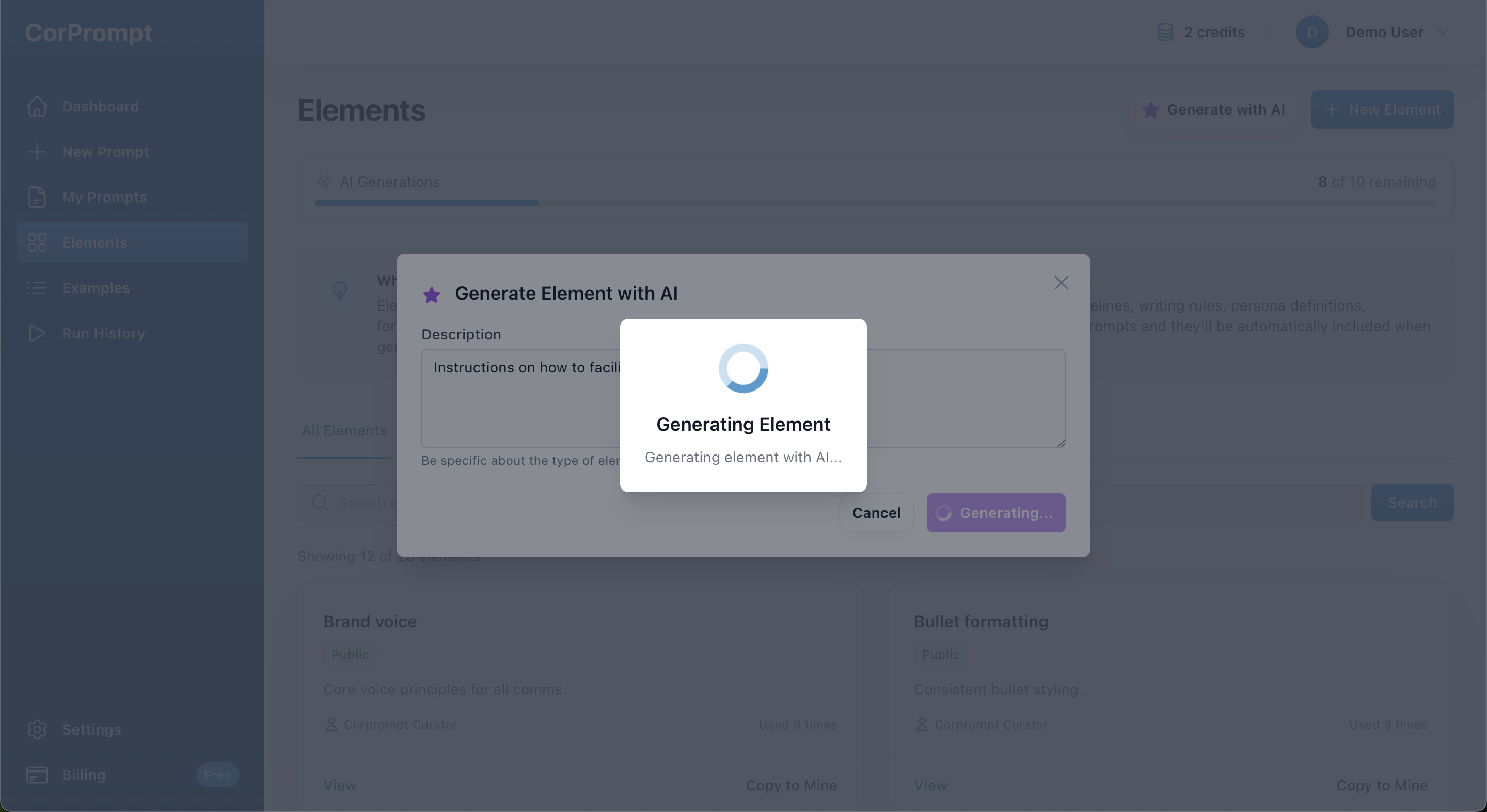 Generate Elements with AI